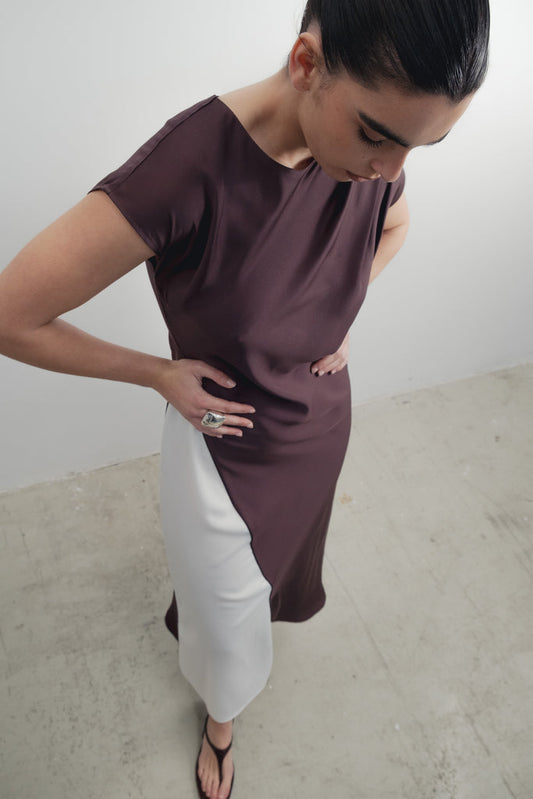 VESTIDO MIDI COMBINADO