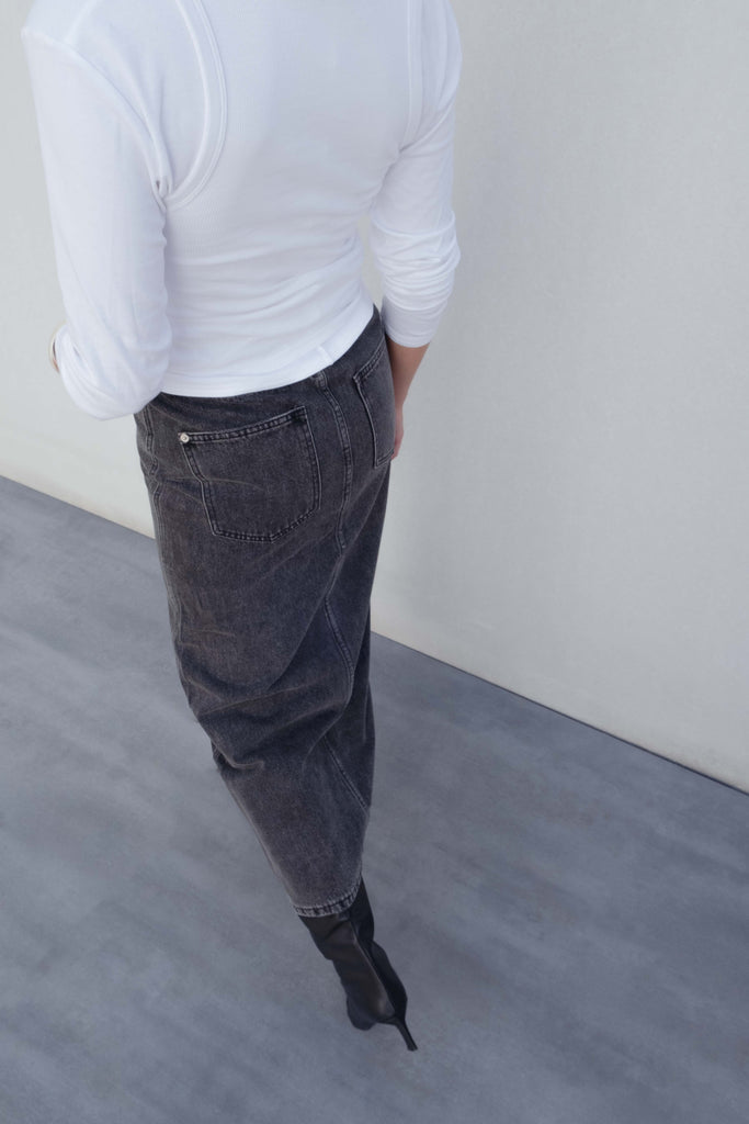 FALDA MIDI DENIM