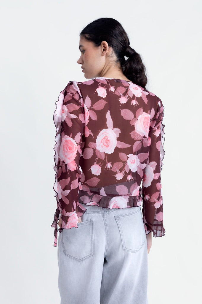 BLUSA VOLANTES ESTAMPADA